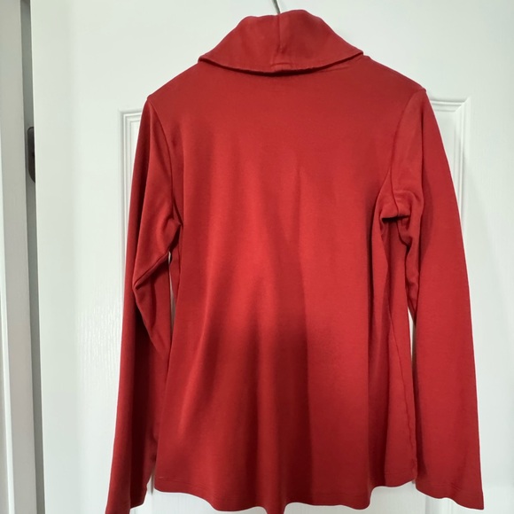 Red Shawl Collar Sweatshirt - Picture 2 of 3